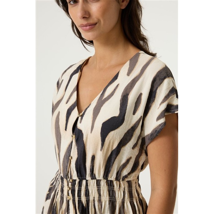 Garcia Jurk Tijger print Q260080 Turtledove 2 Bruin Garcia Jurk Tijger print Q260080 Turtledove 2 Bruin